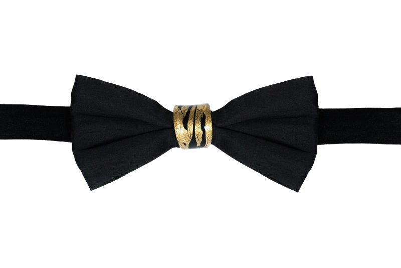 Papion sticla de murano aur 14k